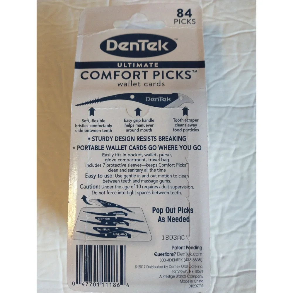 Dentek Ultimate Comfort Picks‎ Wallet Cards 84 COUNT Soft Bristle Plaque Scraper